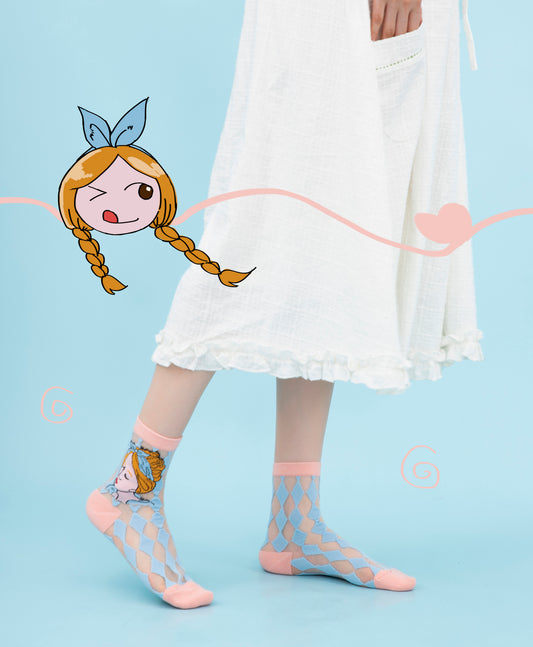 Summer New Glass Silk Crystal Socks