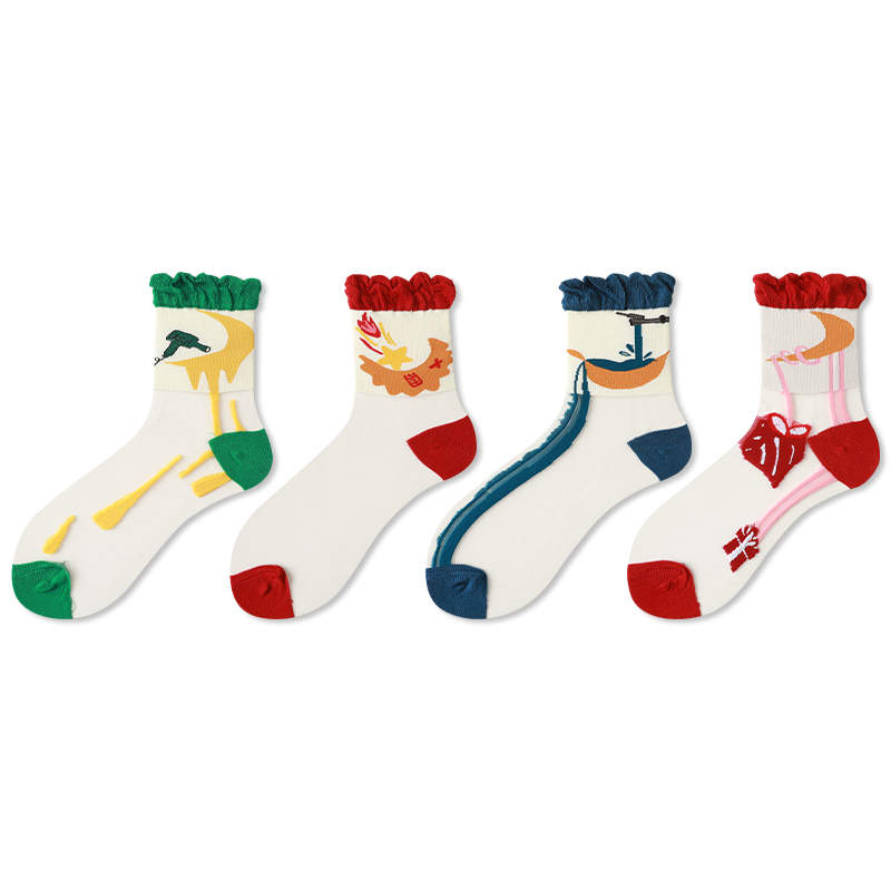 Transparent Ultra-thin Glass Silk Crystal Silk Cute Japanese Sweet Socks