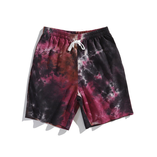 Hong Kong Style Tie-Dye Camouflage Men's Five-Point Pants