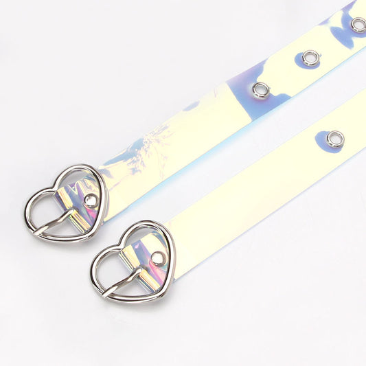 Explosive Pvc Transparent Colorful Eye Belt, Trendy All-Match Women'S Decorative Belt