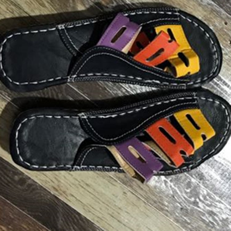 Wedge Heel Color Block Platform Roman Women's Shoes