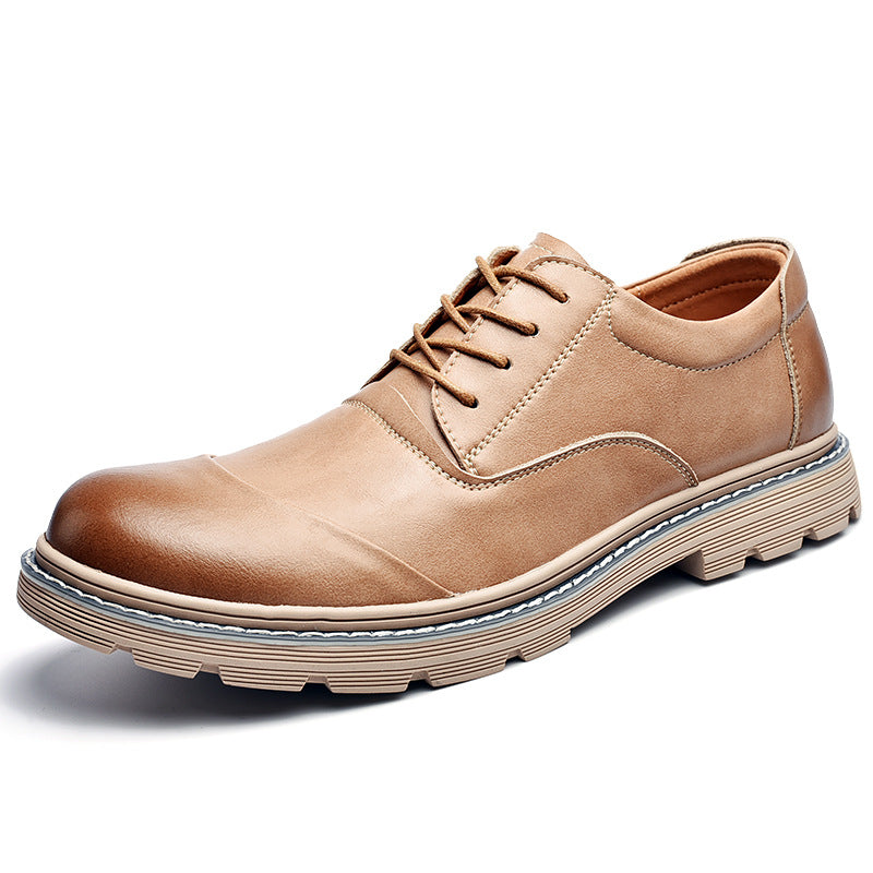 Retro Casual Leather Shoes Korean Fashion Trend Wild Personality Thick-soled Men's Shoes