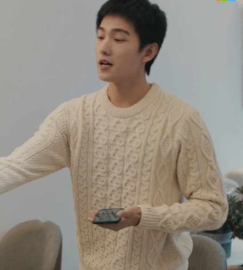 White Long-Sleeved Round Neck Sweater Knit Bottoming Shirt