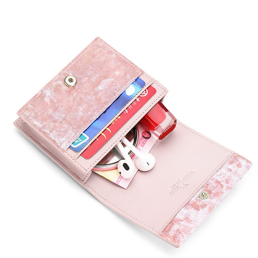 Ladies Star And Moon Bag Velvet Starry Sky Short Wallet