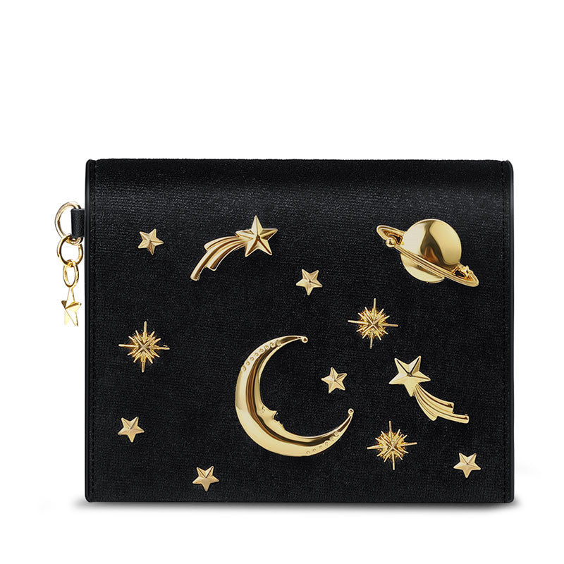 Ladies Star And Moon Bag Velvet Starry Sky Short Wallet