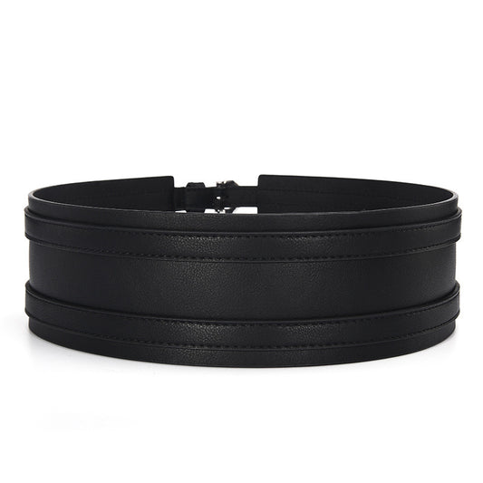 Double Buckle Pin Buckle Wide Belt Wholesale Decorative Dress