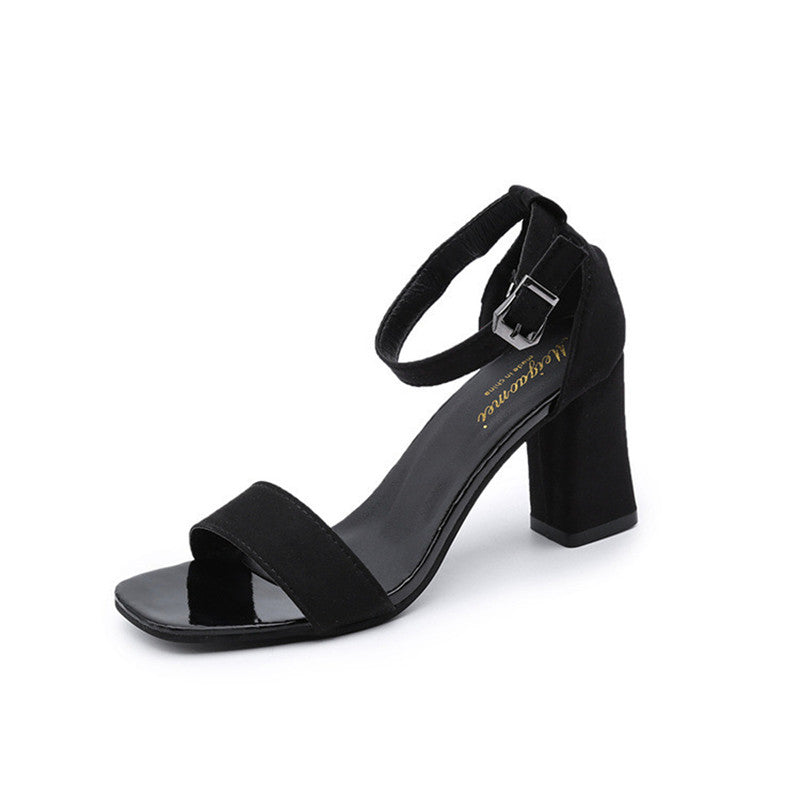 toe Buckle Roman High Heels