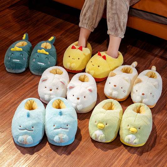Cute Lizard Small Animal Plush Cotton Shoes For Home