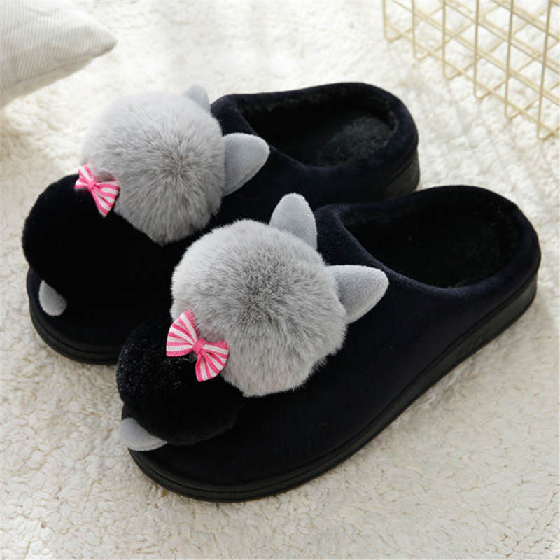 Dormitory Home Thick-soled Outer Wear Confinement Shoes Couple Cotton Slippers