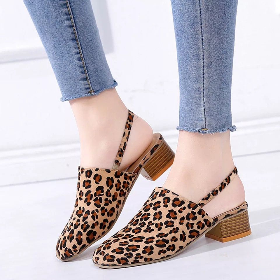 Sandals Women's Summer New Style Mid-heel Buckle Thick-heeled High Heels