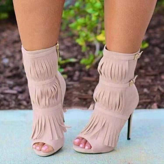 New European And American Fish Mouth Stiletto Heel Fashion Boots Side Zipper