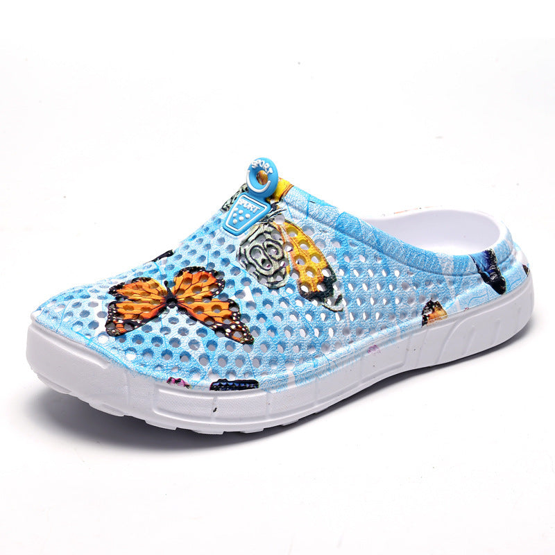 Non-Slip Garden Blue And White Porcelain Sandals