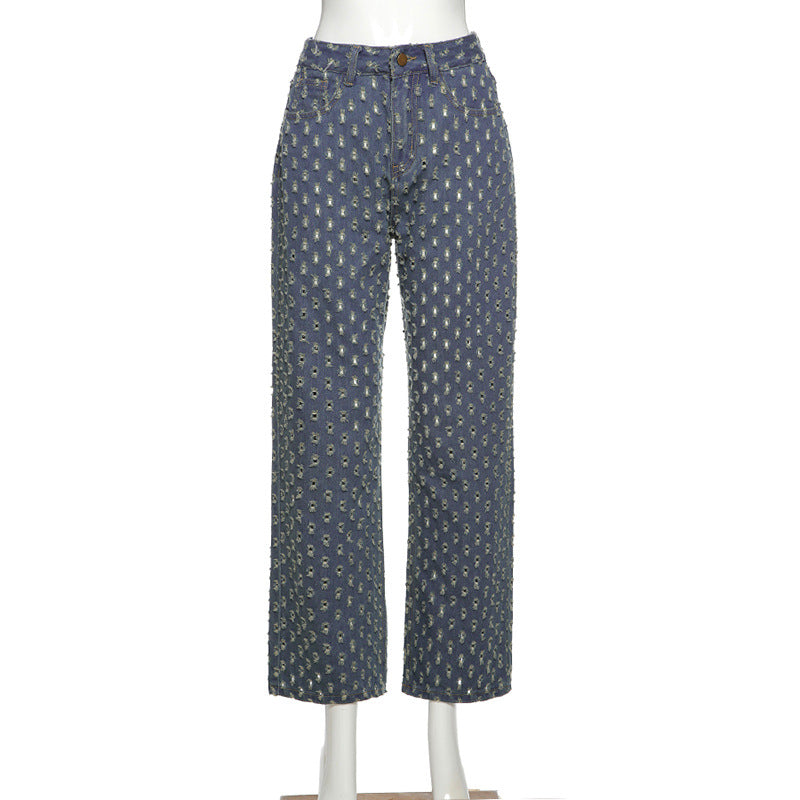 Personality Hole, Wild, Thin, Net Celebrity, Same Style Jeans Women