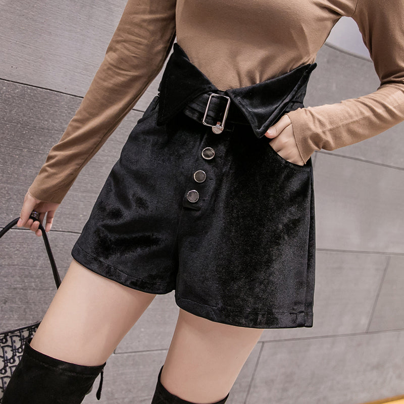 The New Autumn And Winter Fashion Net Celebrity Was Thin And Super High Waist A-line Wide-leg Pants