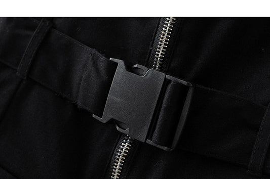 Women's Shorts With Waistband And Suspenders Wide Loose Jumpsuit