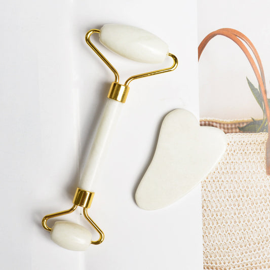 Set Beauty Scraping Board New Jade Roller Heart-shaped Scraping Board Facial Facial Beauty Device In Stock