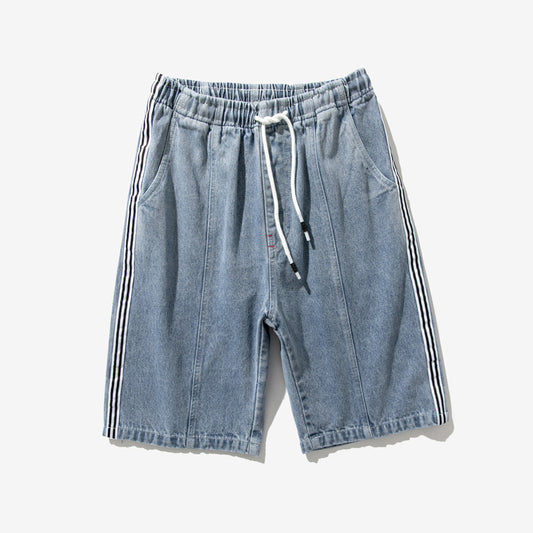 Fashion All-match Elastic Waist Plus Size Denim Shorts