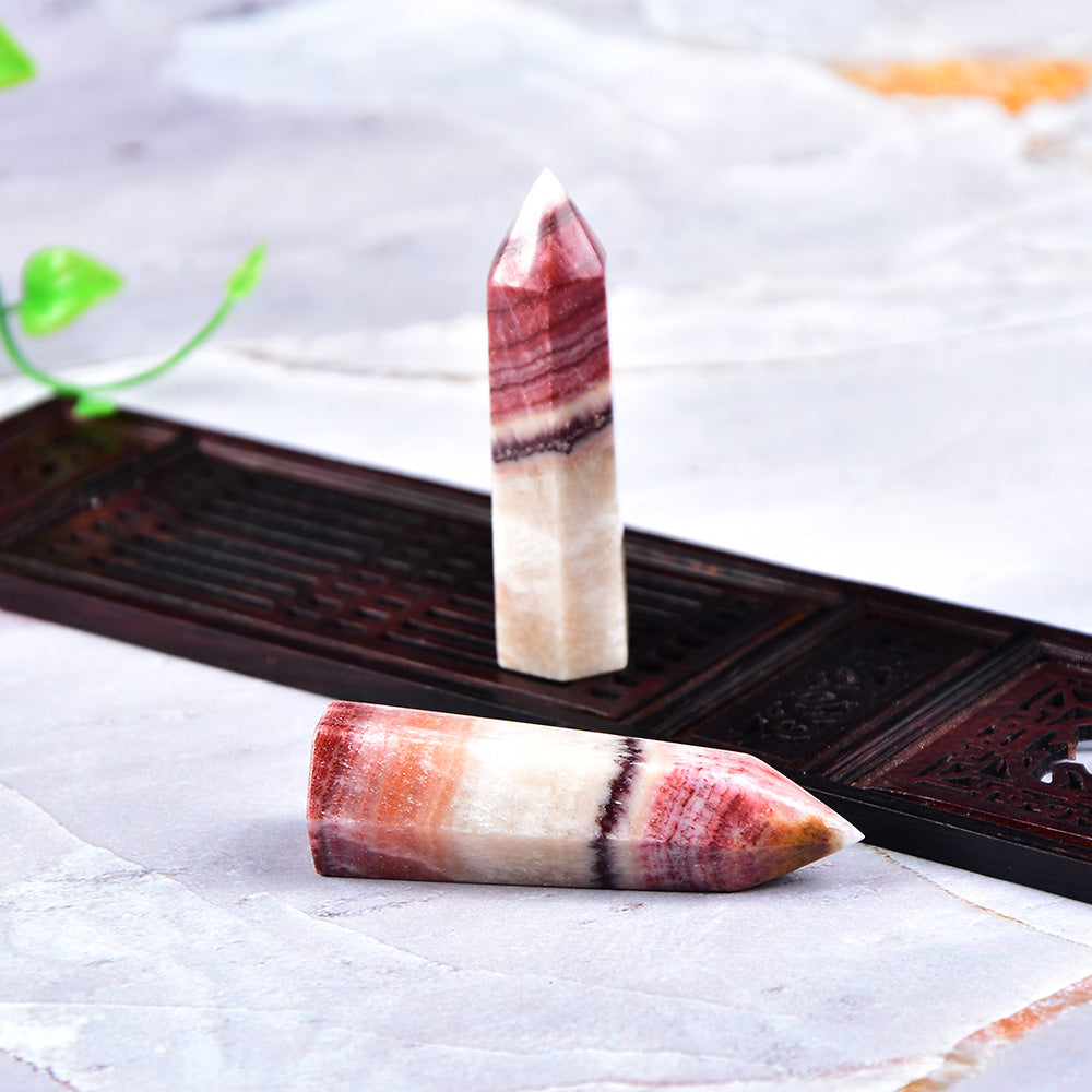 Natural Crystal Column Rhodolite Single-pointed Hexagonal Prism Pork Stone Ornaments
