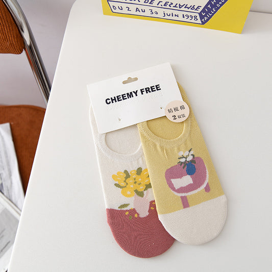 Female Invisible Low-cut Boat Socks