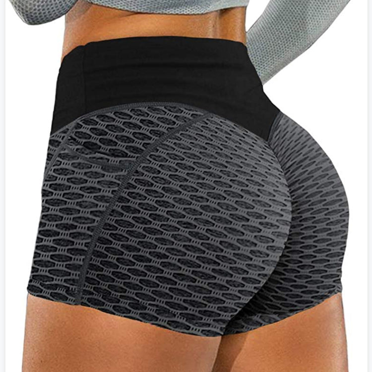 Jacquard Honeycomb Bird Eye Pocket Sports Yoga Fitness Hip Three-Point Pants