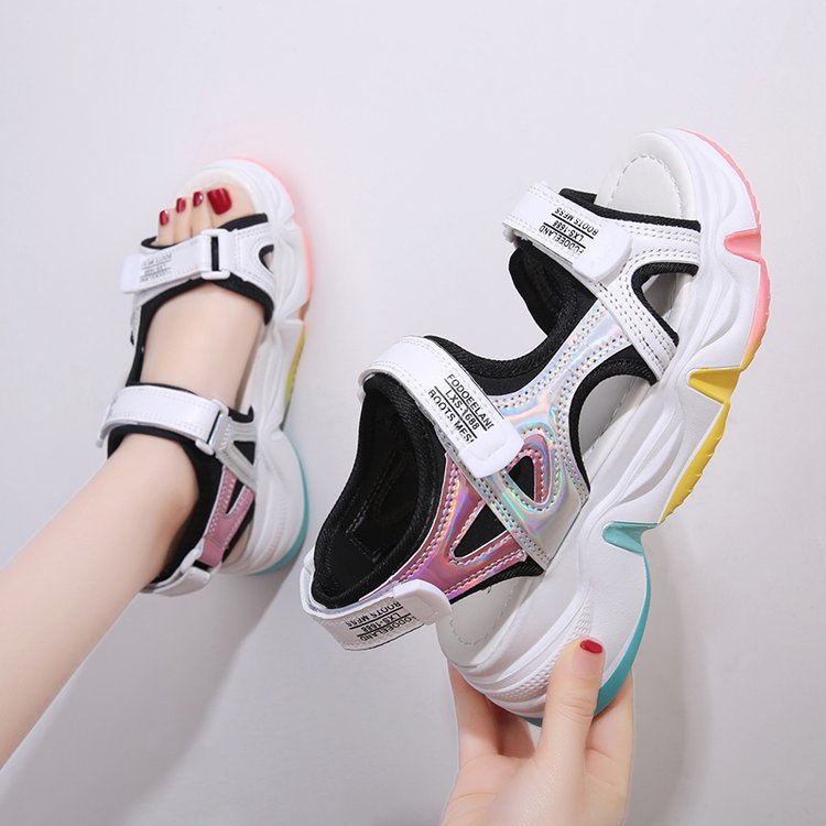 Sports Sandals Women's Thick Rainbow Bottom Fairy Style Roman Shoes