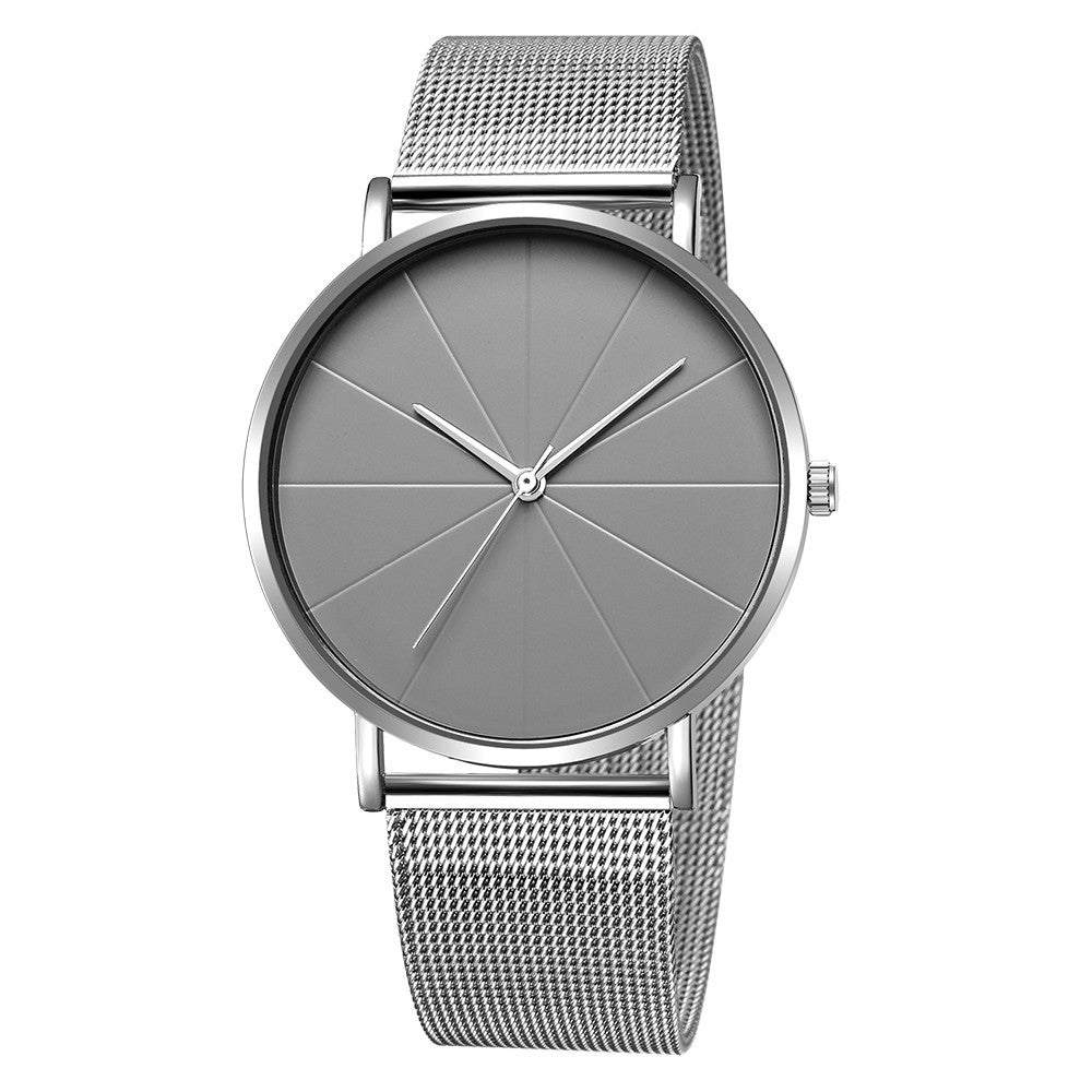 Ashion Pure Black Mesh Strap Watch Herreur Europæisk Og Amerikansk Simpelt Dame Parur Quartz Ur