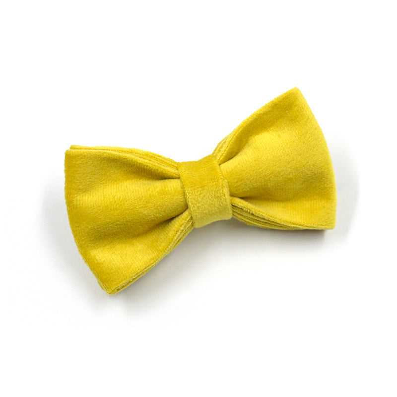 Elegant Yellow And Green Velvet Dog Go Out Collar Traction Rope Set