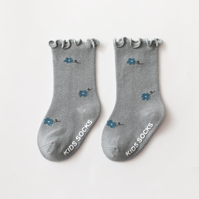 New Style Wooden Ears Girl Socks Baby Baby Non-Slip Floor Socks