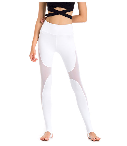 Yoga Wear Trousers Sexy Mesh Stitching Stretch