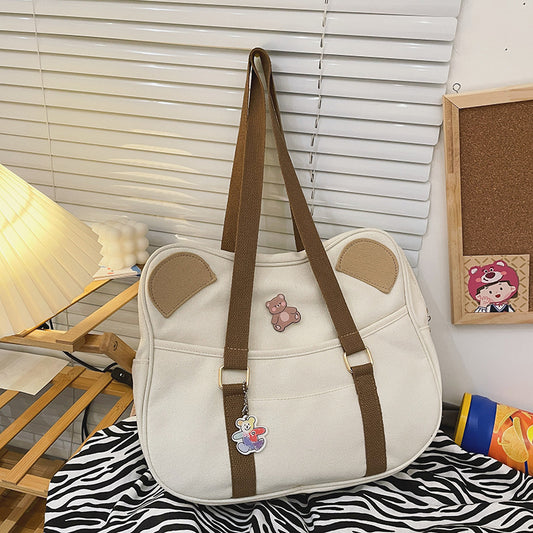 Harajuku Vintage Sense Cute Cute Bear Ears Soft Sister Girl Jk Shoulder Bag Student Class Bag