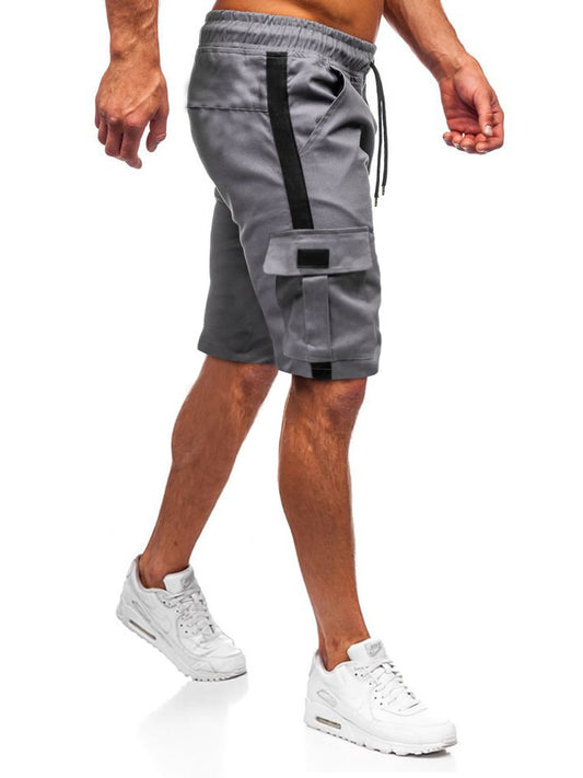 Men's Tethered Pants Workwear Casual Pants Leather Binding Feet Casual Shorts