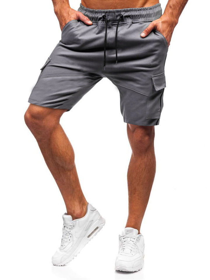 Men's Tethered Pants Workwear Casual Pants Leather Binding Feet Casual Shorts