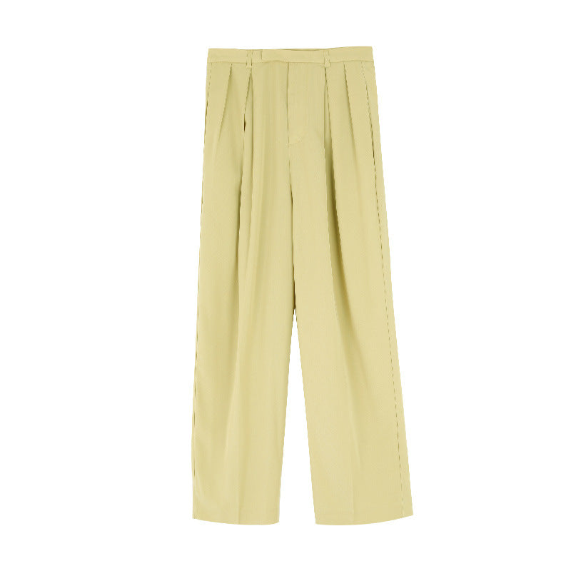 Casual Pants Women Korean Style High Waist Drape Women's Nine-point Pants Simple Straight-leg Pants