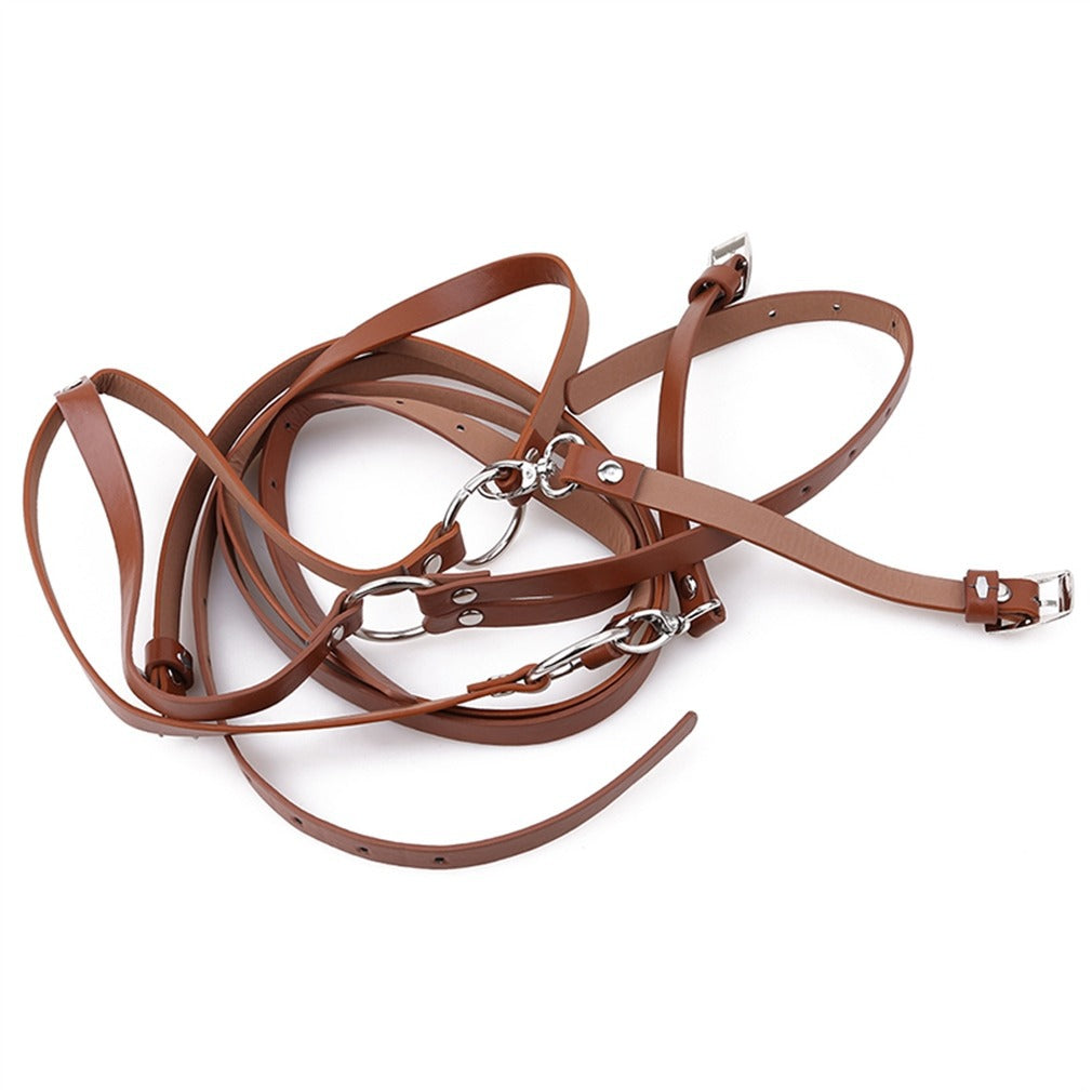 Casual Leather Waistband Straps Personalized Suspenders