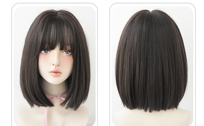 Factory Wholesale Wig Female Japanese Air Bangs Bobo Headgear Fashion Shoulder-length Bangs Wig Headgear Wholesale