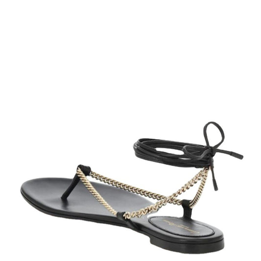 Ladies Sandals And Slippers With Metal Chain Straps