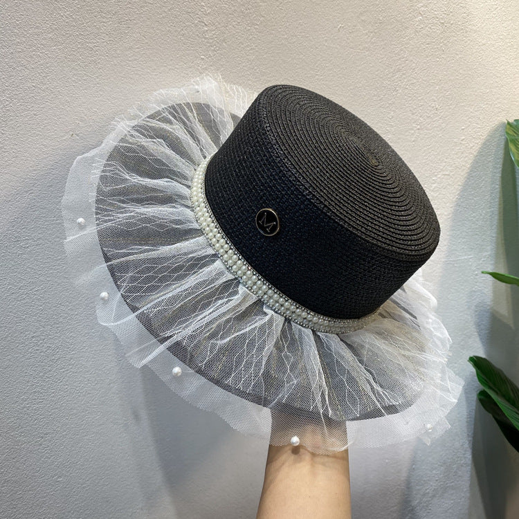Female Summer Hepburn Style Vintage Design Net Yarn