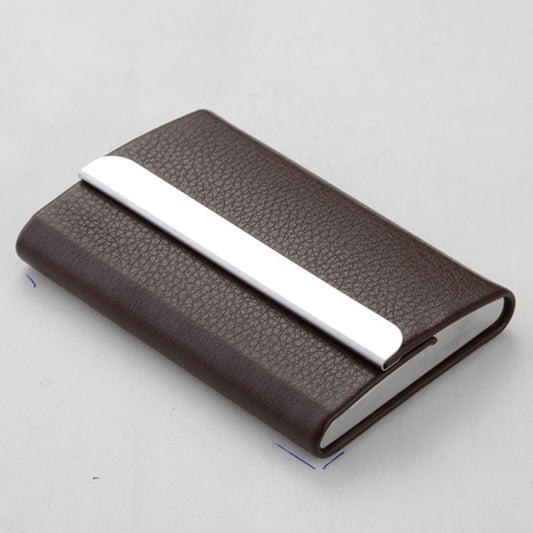 Stainless Steel Business Card Case With Leather Magnetic Buckle Business Card Case