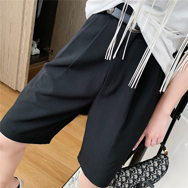 Loose Pants High Waist Suit Shorts 5 Points