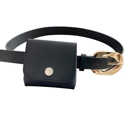 Women's Belt Decoration With Suit Coat Dress Black Waist Bag