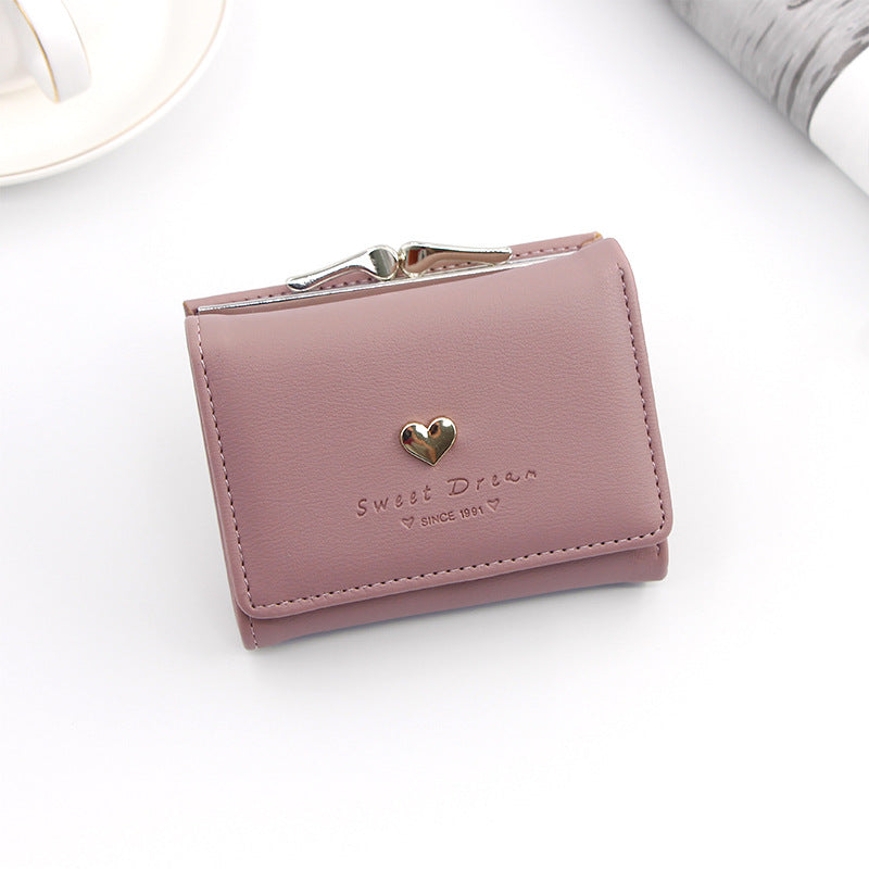 Women's Wallet Short Paragraph Cartoon Cute Coin Purse Tri-fold Coin Bag Girls Small Purse