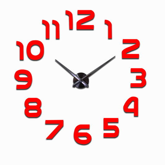 Creative Diy Wall Clock Personality Art 3D Mirror Wall Clock