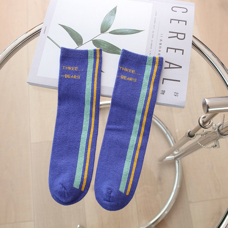 Cartoon Striped Socks Korean Style