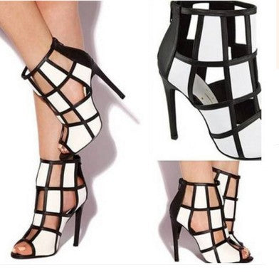 New Color Matching European And American High-heeled Women's Sandals