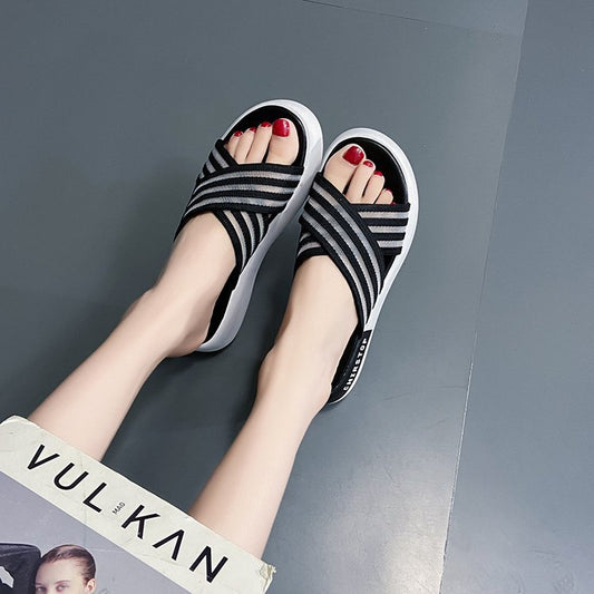 Cross Flip-Flops Platform Sandals And Slippers