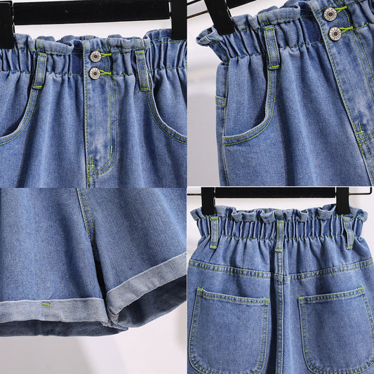 High-waist Washed Thin Drape Jeans