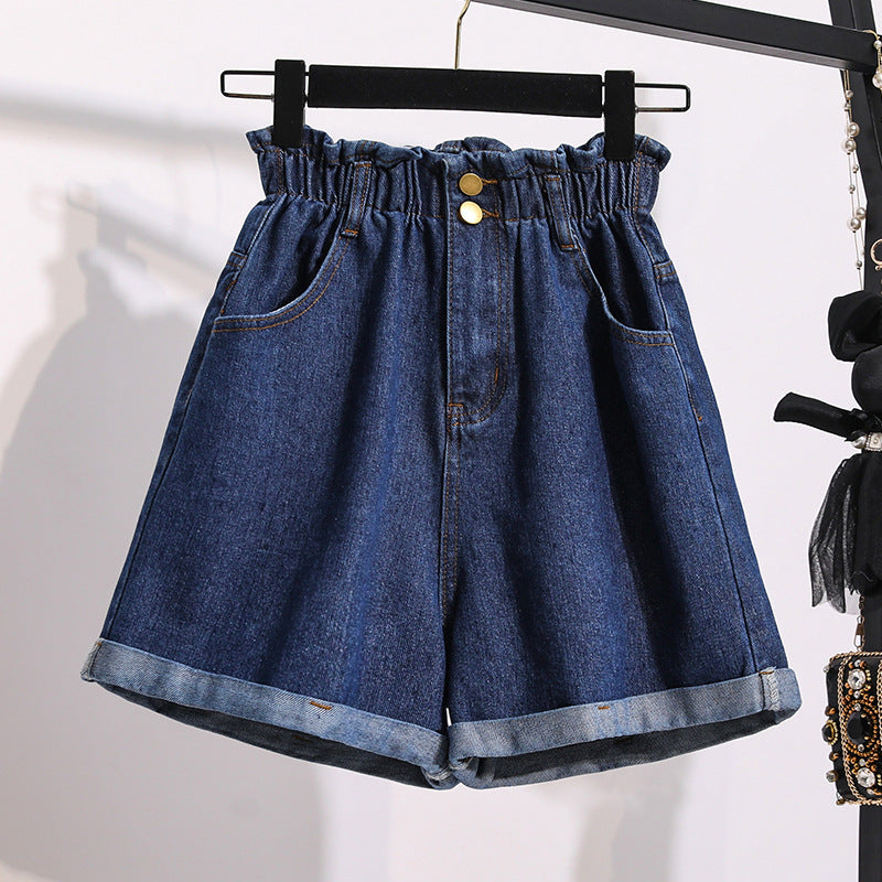 High-waist Washed Thin Drape Jeans