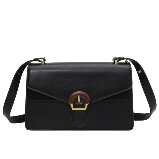 PU Simple Belt Magnetic Buckle One Shoulder Messenger Women's Bag