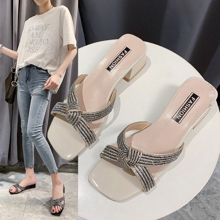 Summer Fashion Low-Heeled Simple Thick-Heeled Women'S Shoes