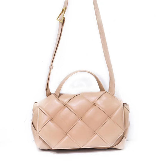 Net Celebrity Flap Diamond Lattice Large-capacity Woven Pillow Bag